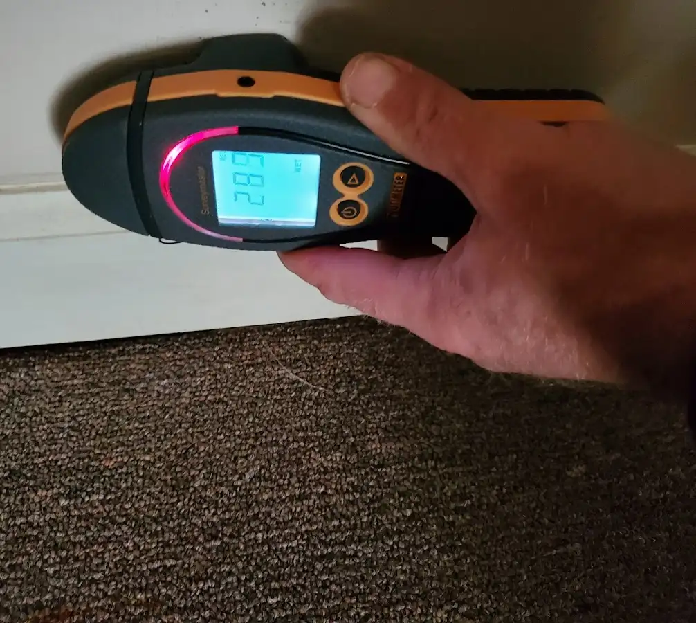 Moisture detection at baseboard during Mold Inspection & Testing in Southgate